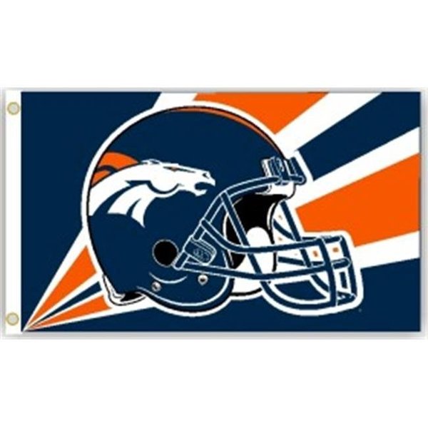 Caseys Denver Broncos Flag 3x5 Helmet Design 2324594232